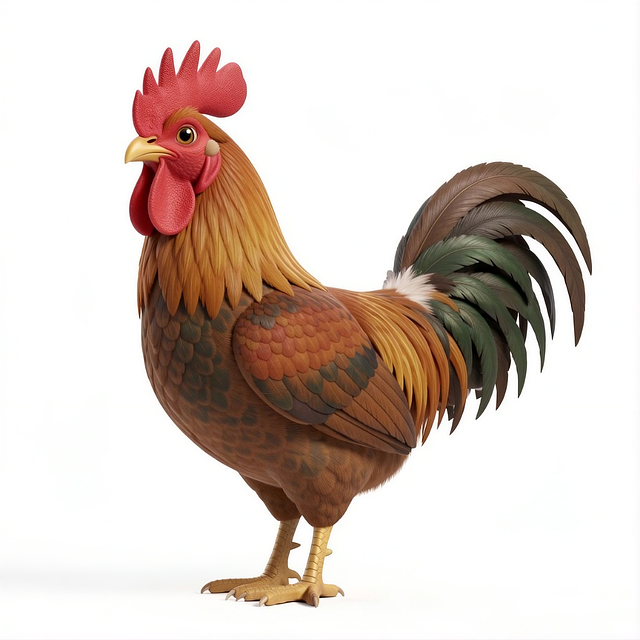 Free rooster farm rooster colorful feathers illustration