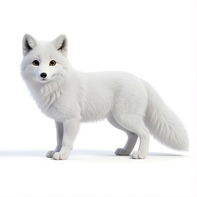 Free arctic fox white fox winter animal illustration