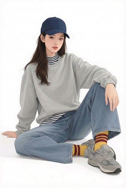 Free casual striped t-shirt short pants illustration