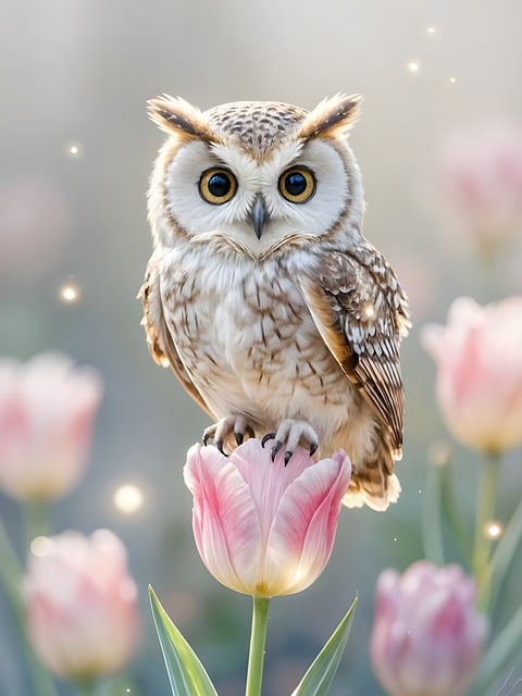 Free Owl Tulip illustration and picture