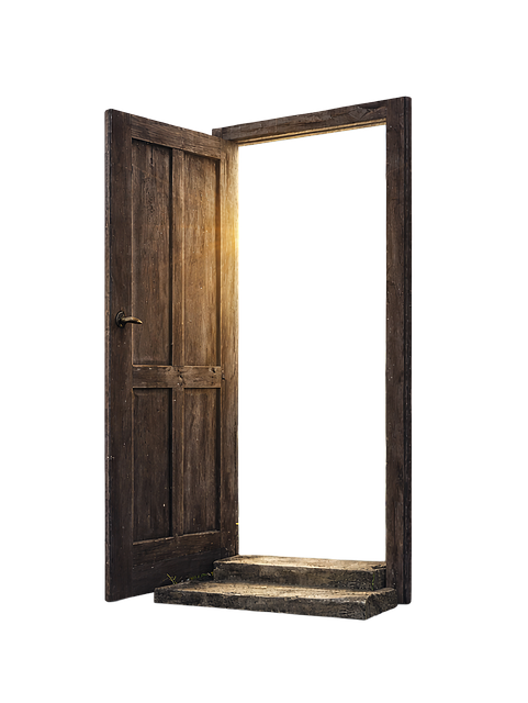 Free door open wooden illustration
