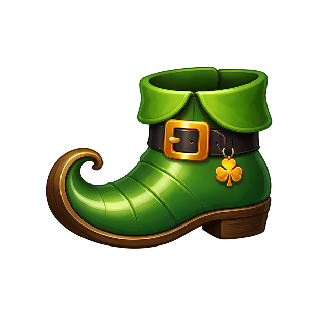 Free leprechaun boot st patrick's day green shoe illustration