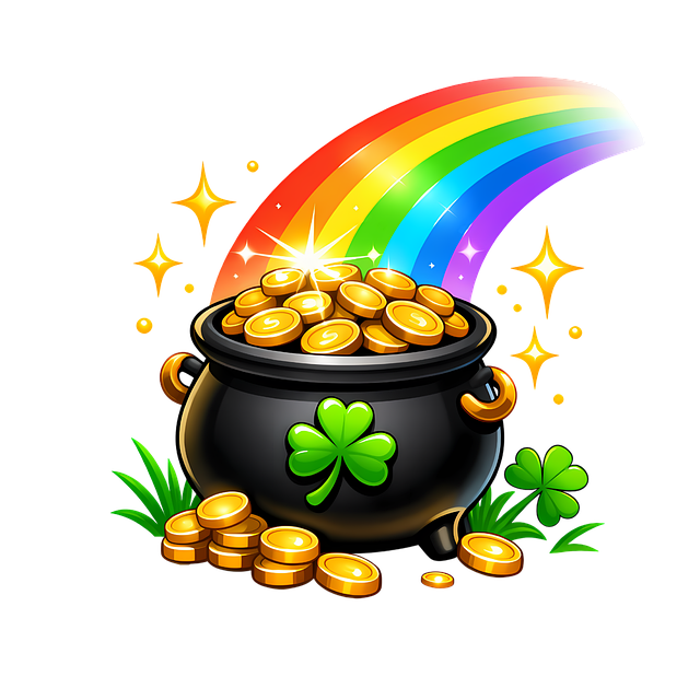 Free pot of gold rainbow st patrick's day illustration