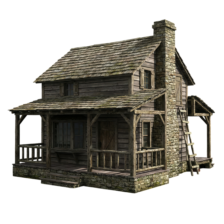 Download Rustic Cabin, Wooden House, 3D Render. Royalty-Free Stock ...