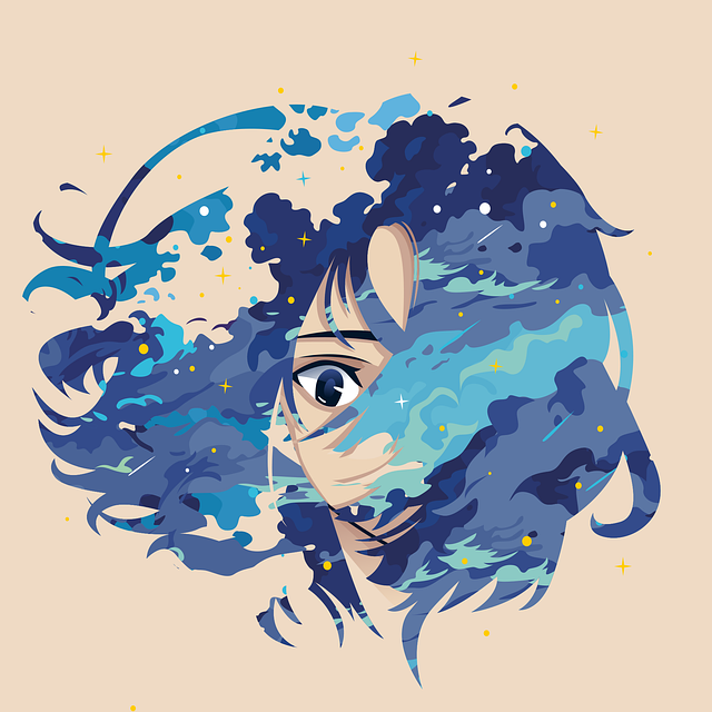 Free girl anime manga vector