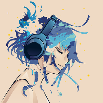 Garota, Anime, Manga, Nuvem, Azul