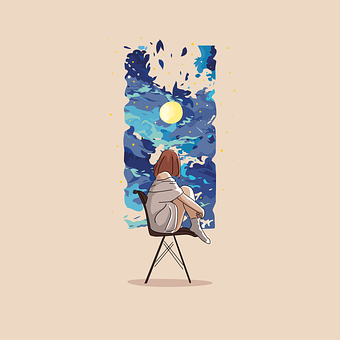 Garota, Anime, Manga, Nuvem, Azul