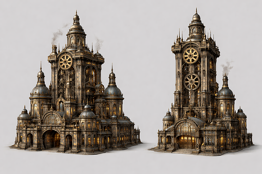 Free Steampunk Clock illustration and picture