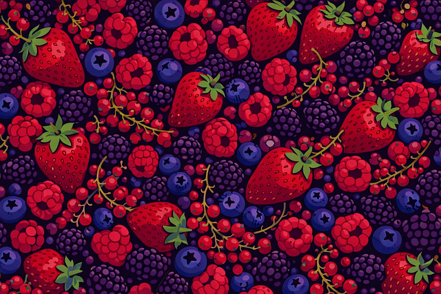 Free berry pattern berries background strawberry vector