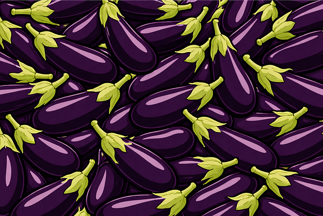 Free eggplant aubergine vegetable pattern vector