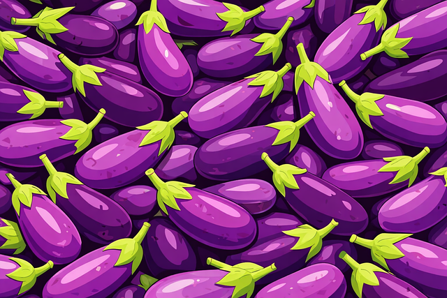 Free eggplant aubergine vegetable pattern vector