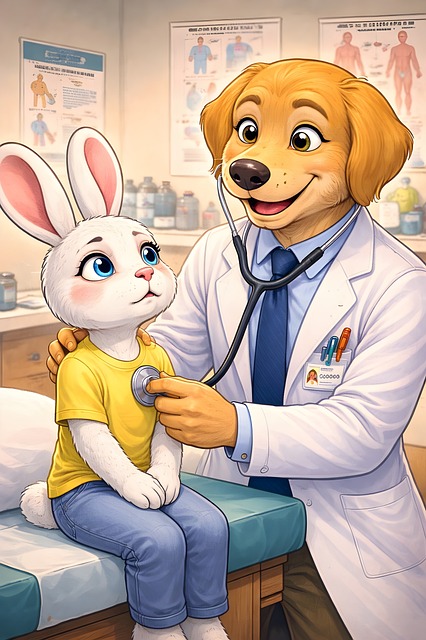 Free doctor dog healthcare illustration