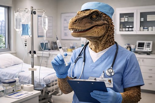 Krankenschwester, Dinosaurier