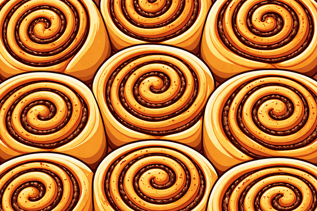 Free cinnamon rolls pastry pattern sweet food vector