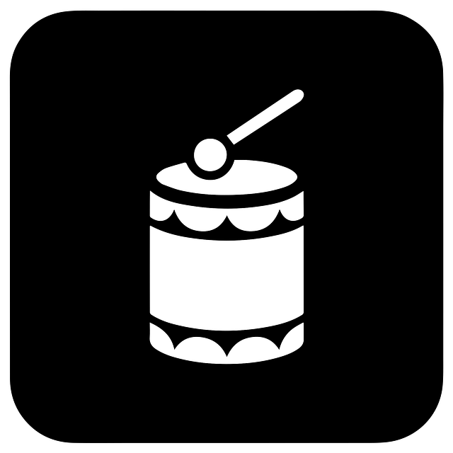 Free drum silhouette white icon percussion vector vector