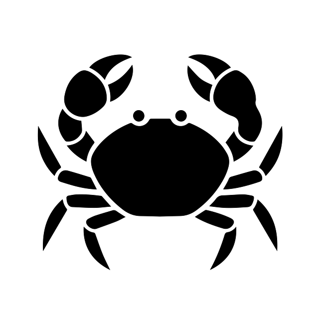 Free crab silhouette vector marine animal icon seafood logo design illustration