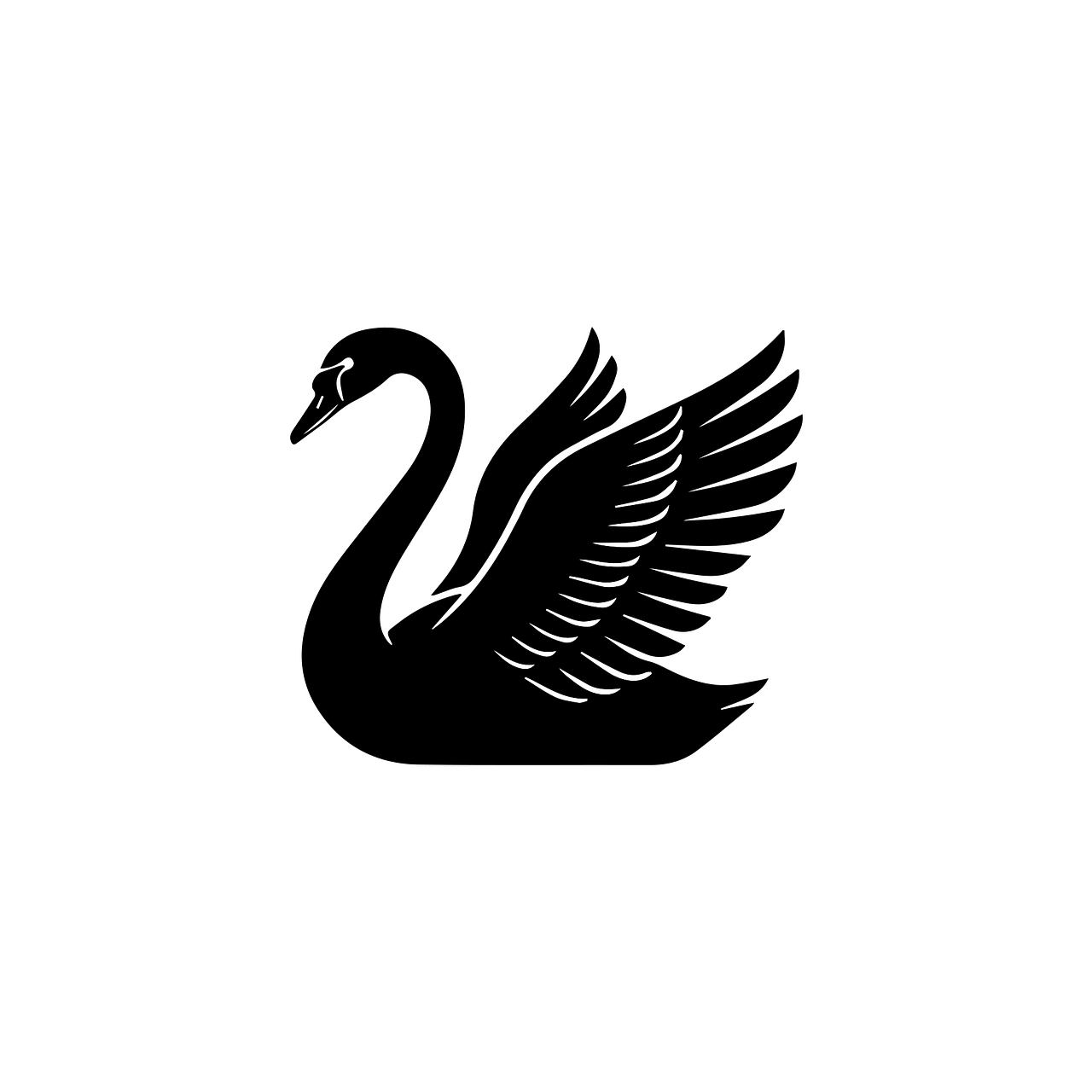 Download Swan Silhouette Vector, Elegant Bird Design, Graceful Swan ...