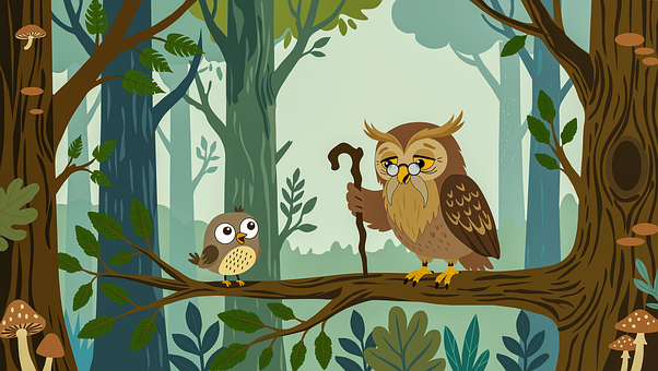 Download free HD stock image of Wise Old Owl Cute Bird Free Wise Old Owl Cute Bird illustration and picture