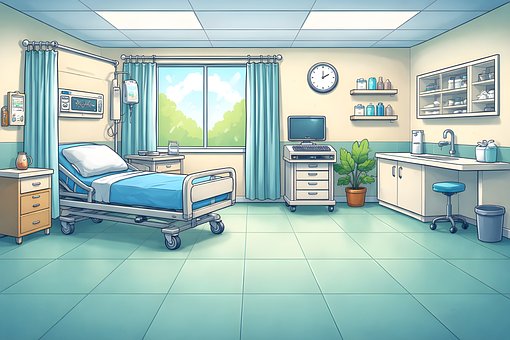 Krankenhaus, Karikatur, Klinische