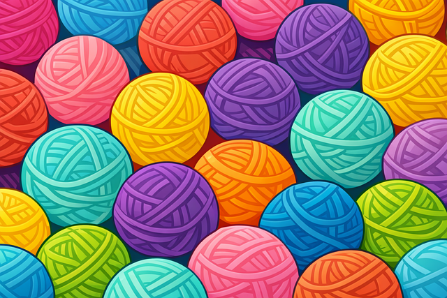 Free yarn pattern knitting wool background colorful yarn balls vector