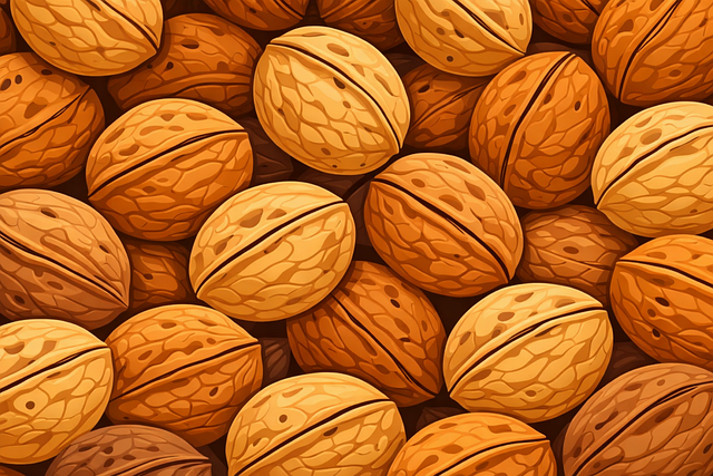 Free walnut pattern walnut shells background nut texture illustration vector