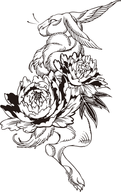 Free rabbit flower nature vector