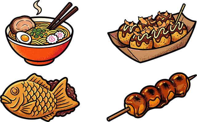 Comida De Rua Japonesa, Ramen, Takoyaki