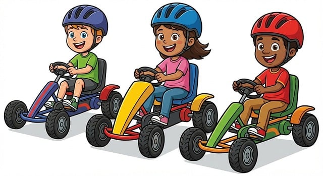 Free go-kart racing children illustration