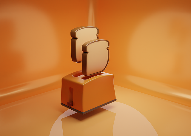 Free toaster bread slices orange color illustration