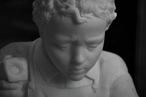 Escultura, Detalle, Mármol, Arte, Niño