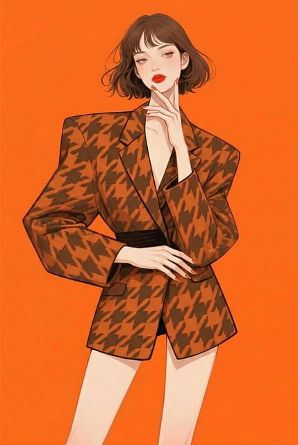 Vrouw, Anime-Stijl, Pied-De-Poes, Blazer