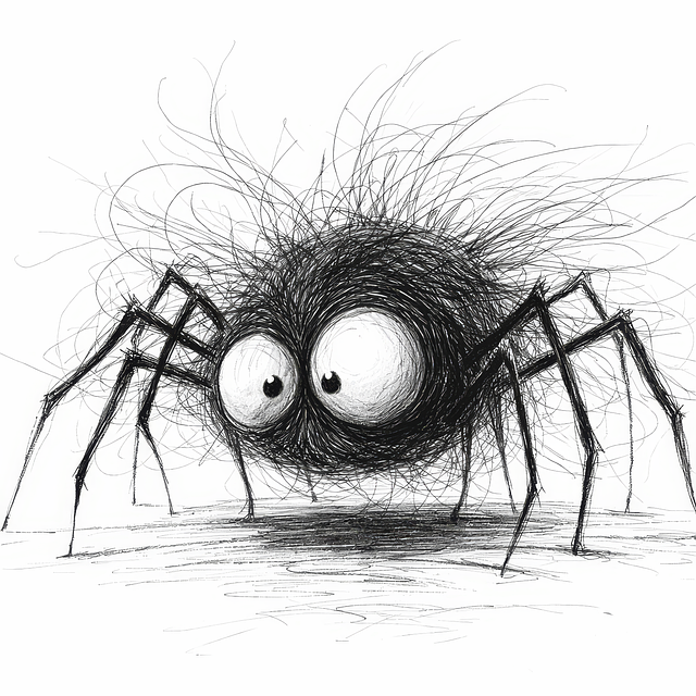 Free spider sketch drawing illustration