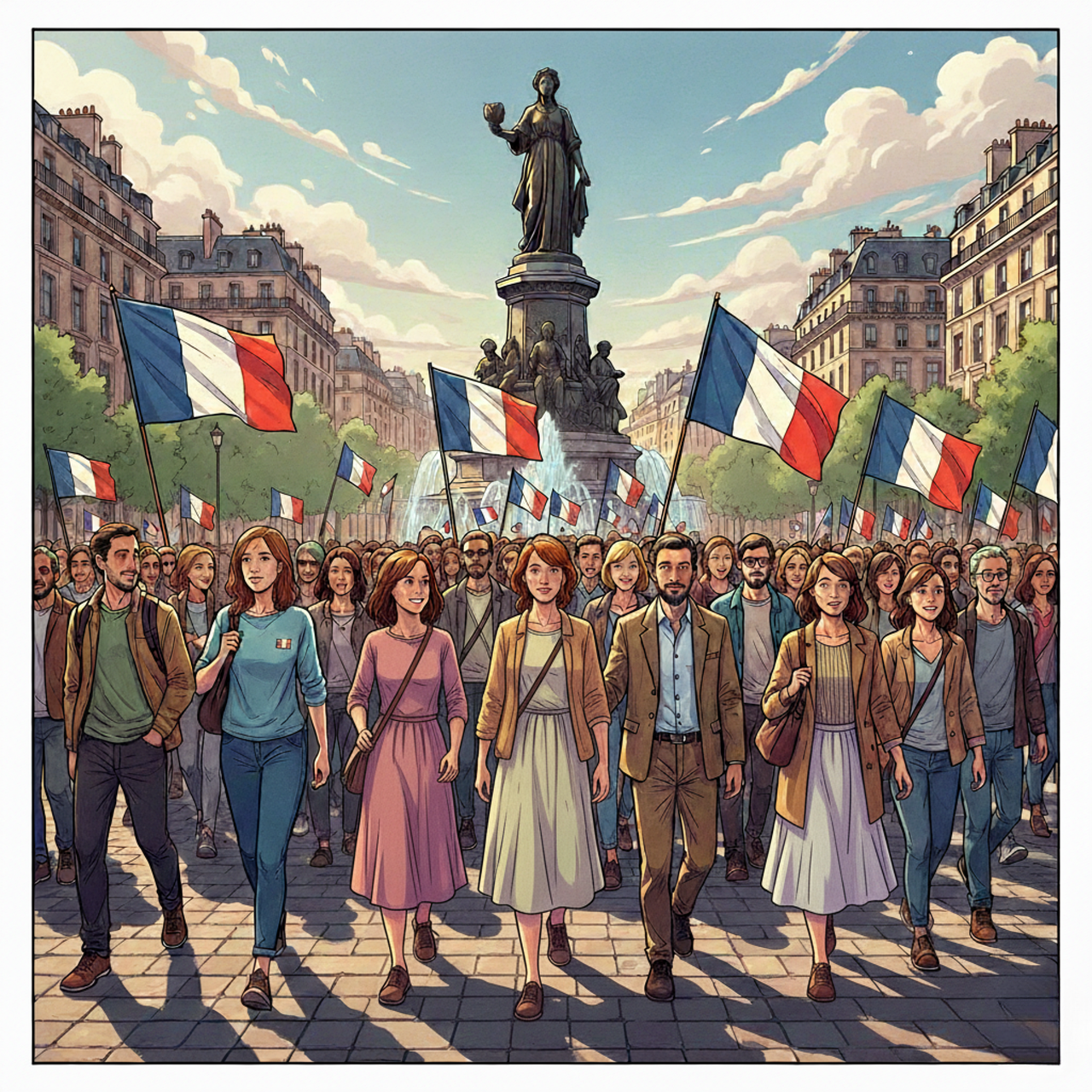 Patriotisme, Demonstration, Fransk Flag