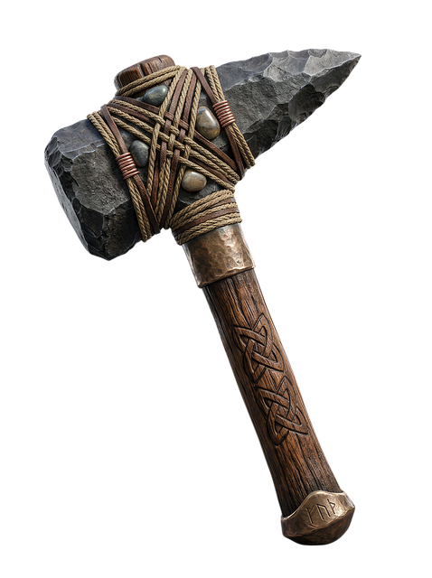 Free stone axe primitive weapon illustration