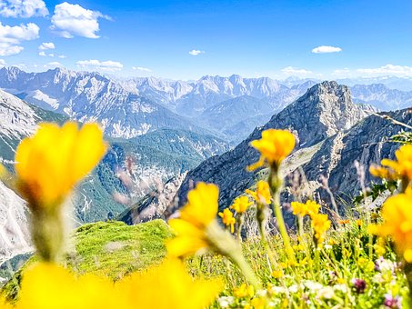 Karwendel, Bjerge, Alperne, Sommer