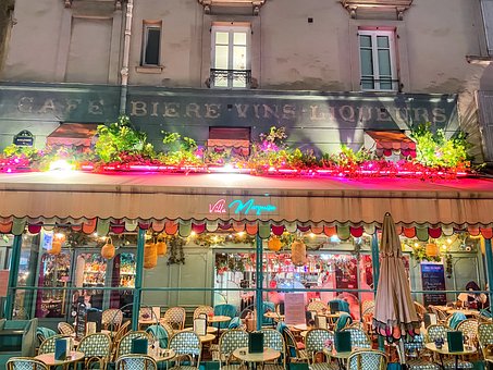 Paris, By, Restaurant, Kaffebar, Bar