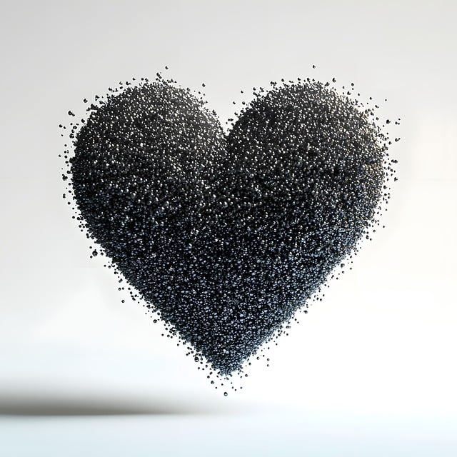 Free heart particles metal illustration