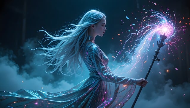 Free magician sorceress scepter illustration