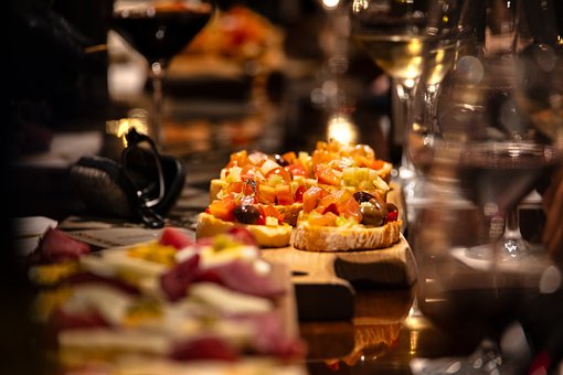 Charcutería, Bruschetta, Comida, Vino