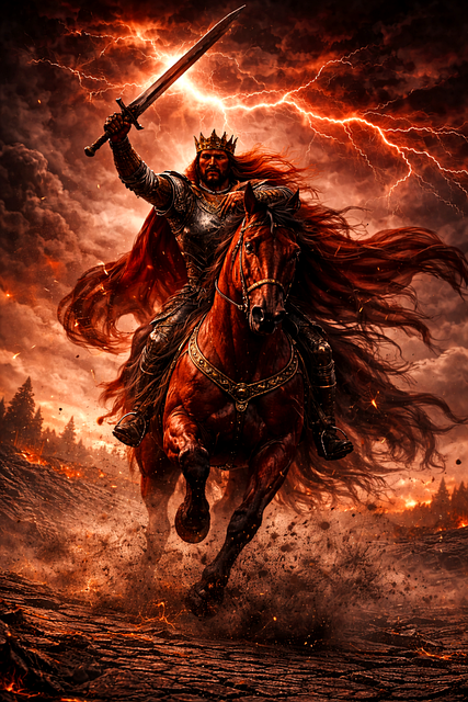 Free Red Rider Red Horse illustration and picture