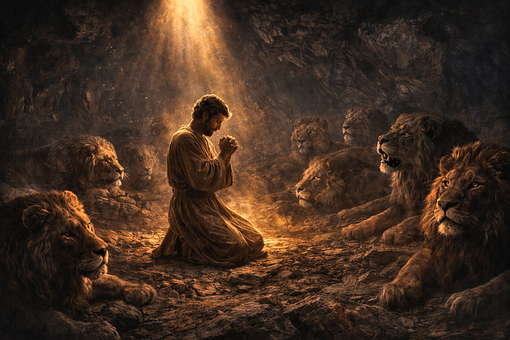 Free Daniel Prays Lions Den illustration and picture