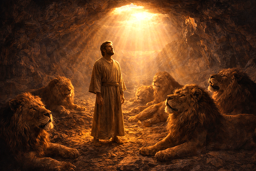 Free Righteous Daniel Silent Lions illustration and picture