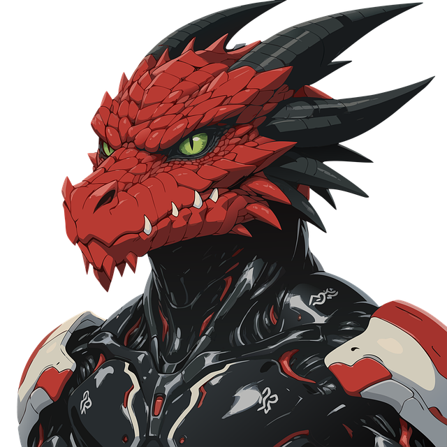 Free sci-fi dragon cybernetic fantasy creature illustration