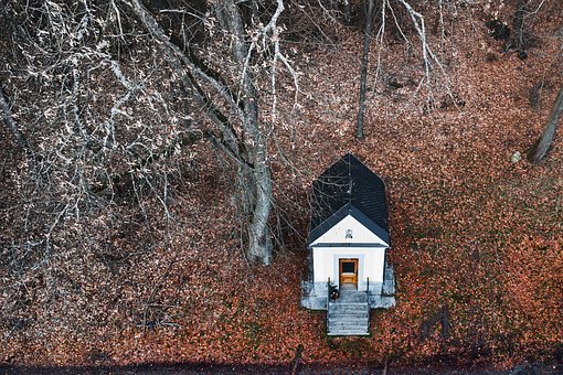 Kapelle, Herbst, Drohne, Baum, Natur
