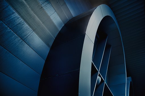 Kunst, Abstrakt, Blau, Architektur