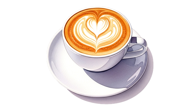 Free coffee latte art illustration