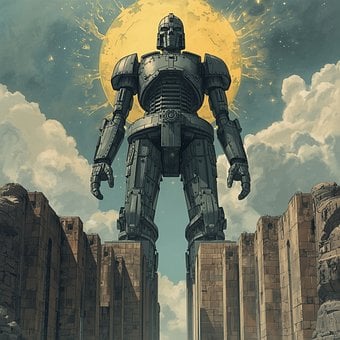 Roboter, Maschine, Stahl, Festung