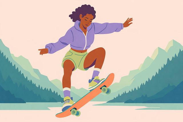 Free skateboarding skateboard girl vector