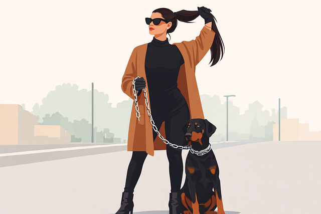 Frau, Mode, Lebensstil, Luxus, Hund