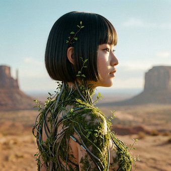 Futurista, Mulher Asiática, Homem